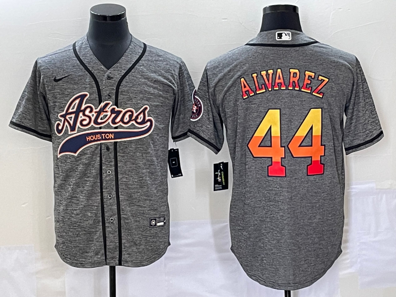 Men's Houston Astros Yordan Alvarez #44 Gray Jersey Joint Edition